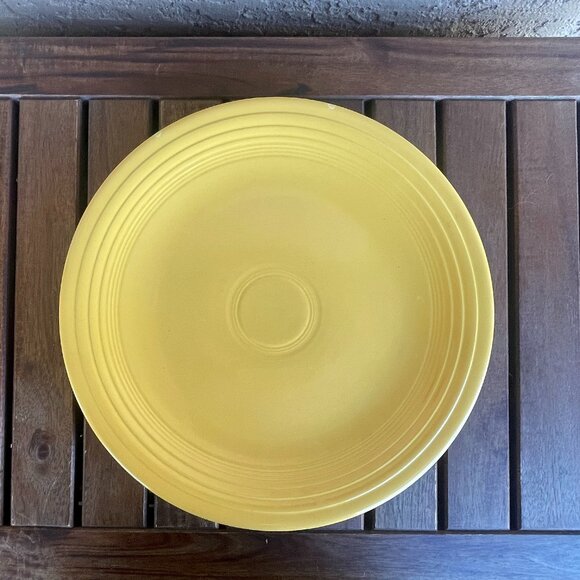 Vintage Mid Century Yellow Fiesta Ware Round Serving Platter 14.25